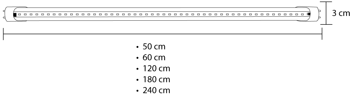 Tubo de Led T8 Diagrama